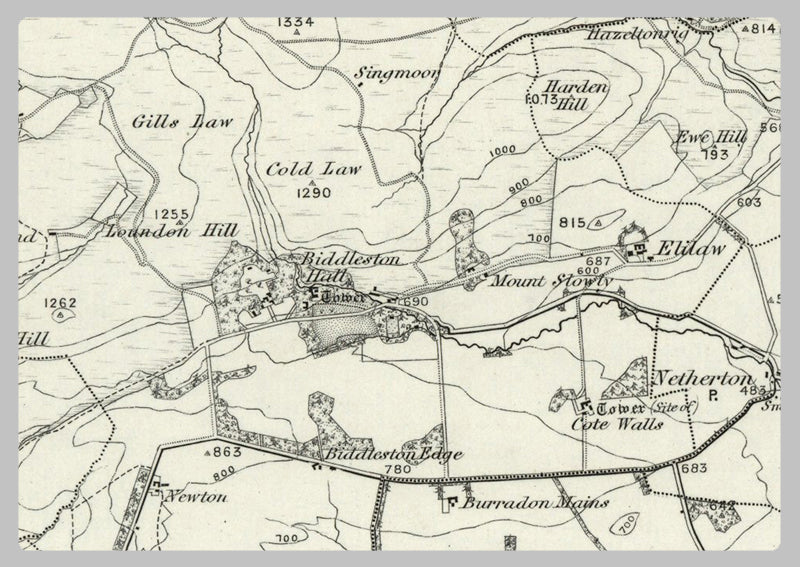 1890 Collection - The Cheviot Ordnance Survey Map