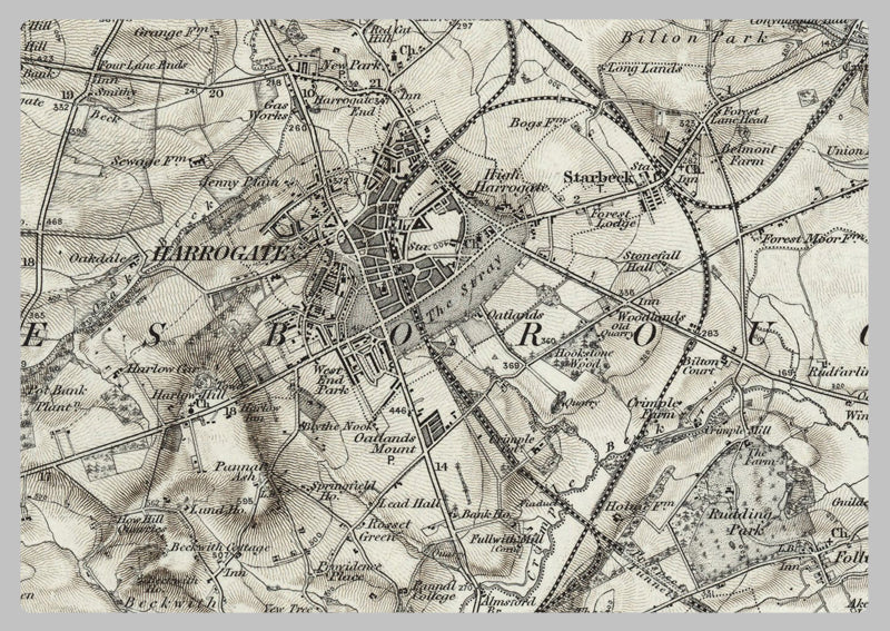 1890 Collection - Harrogate (Ripon) Ordnance Survey Map