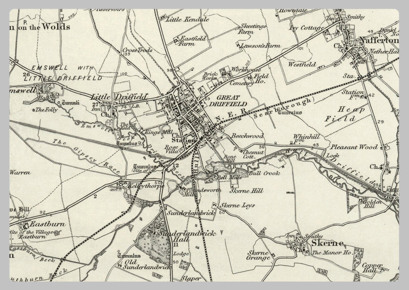 1890 Collection - Great Driffield (Scarborough) Ordnance Survey Map