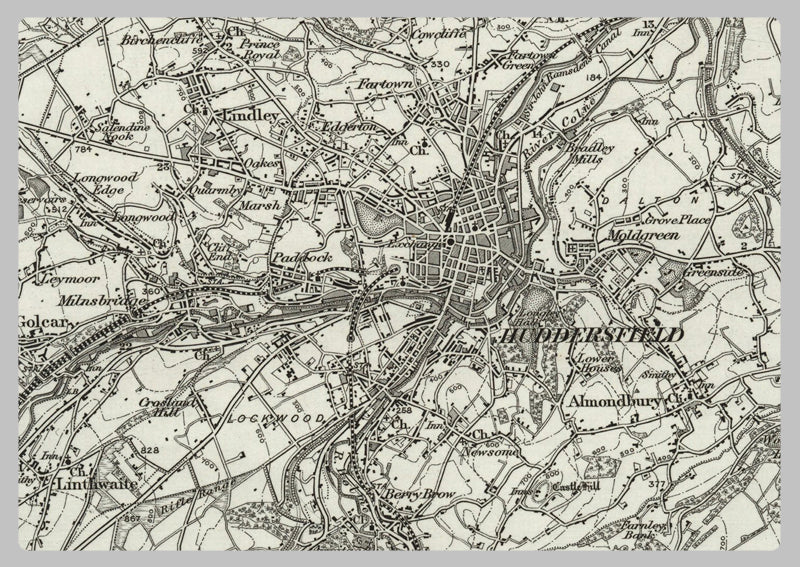 1890 Collection - Huddersfield (Bradford) Ordnance Survey Map
