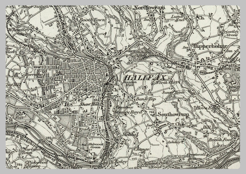 1890 Collection - Huddersfield (Bradford) Ordnance Survey Map