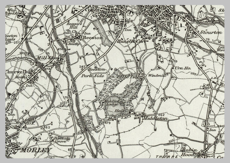 1890 Collection - Wakefield (Leeds) Ordnance Survey Map