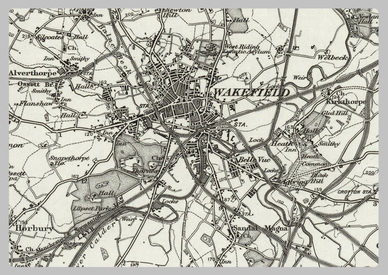 1890 Collection - Wakefield (Leeds) Ordnance Survey Map