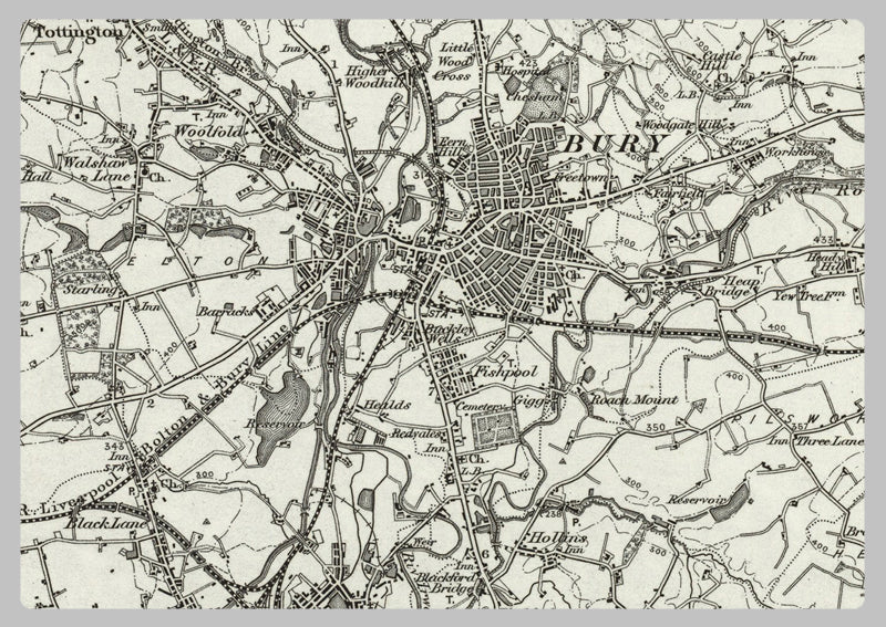1890 Collection - Manchester (Rochdale) Ordnance Survey Map