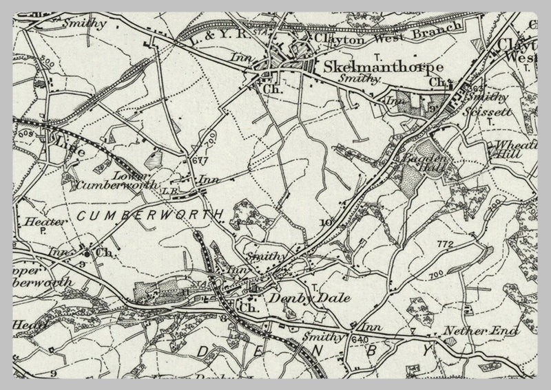 1890 Collection - Glossop (Huddersfield) Ordnance Survey Map
