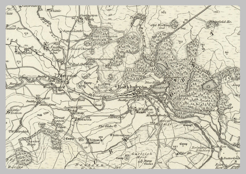1890 Collection - Rothbury (Alnwick) Ordnance Survey Map