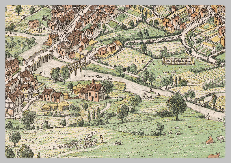 1923 - Illustrated Map of Birmingham by Bernard Sleigh