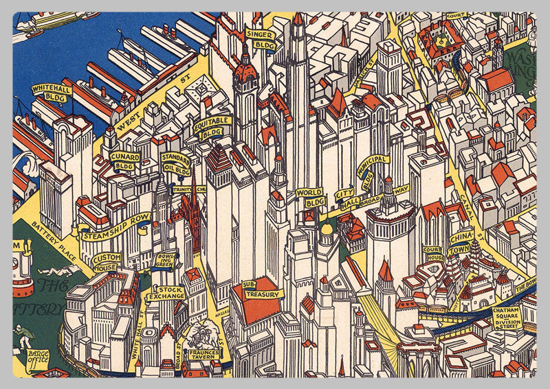 1926 Map of the Wondrous Isle of Manhattan