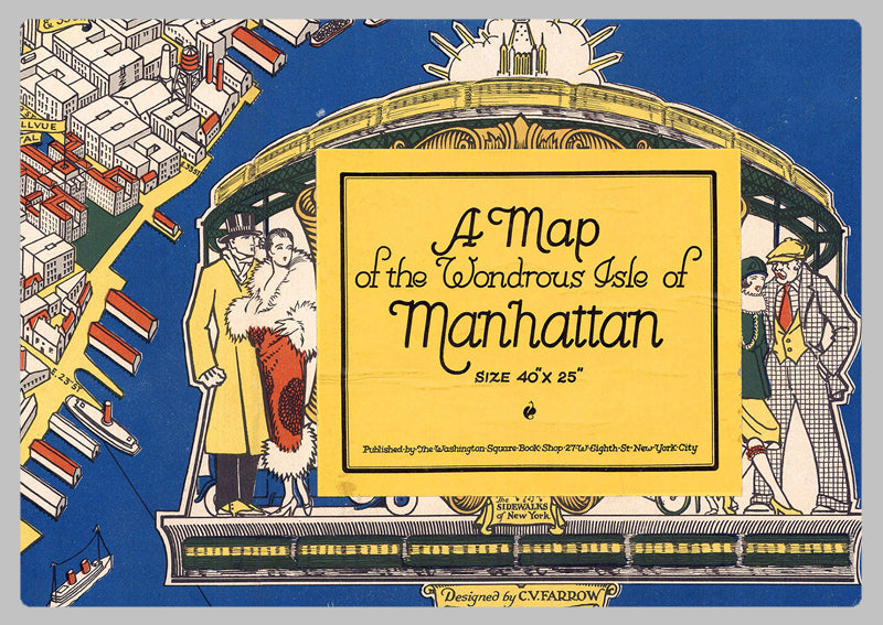 1926 Map of the Wondrous Isle of Manhattan