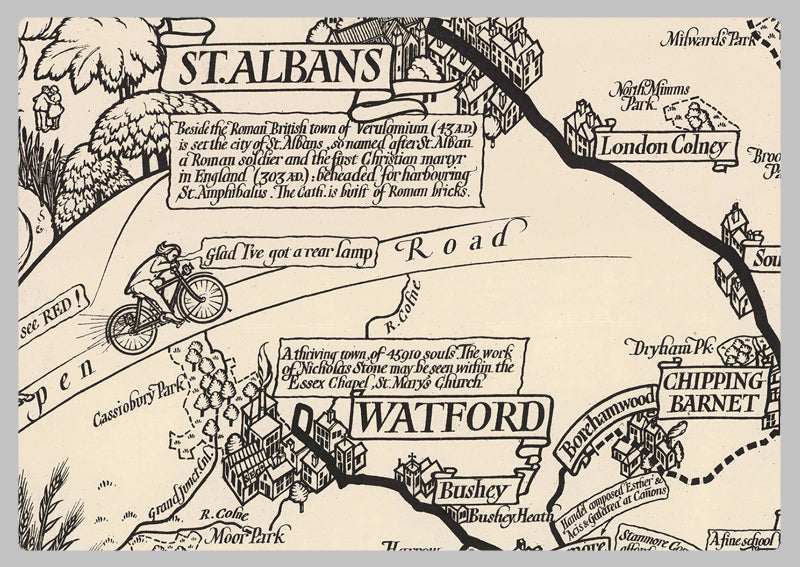 1928 Country Bus Services Map - London and Vicinity