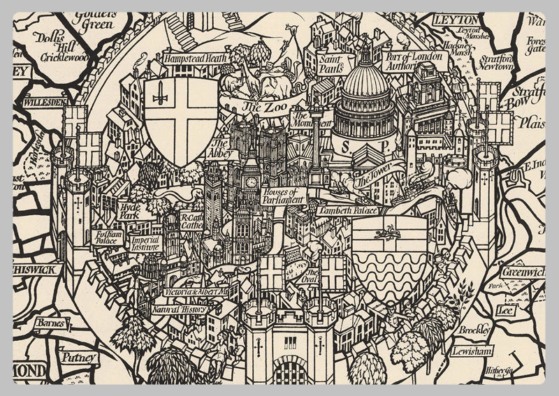 1928 Country Bus Services Map - London and Vicinity