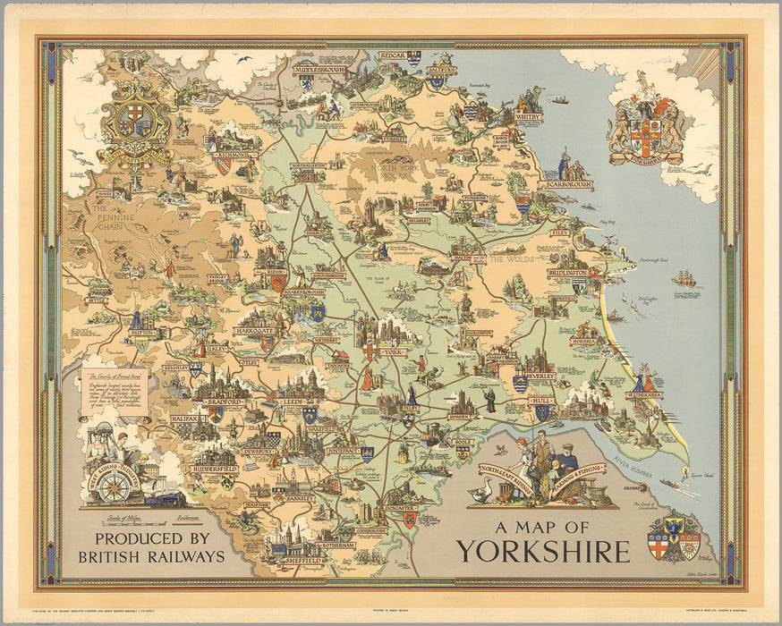 1950 British Rail Map of Yorkshire