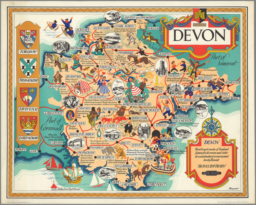 1950 British Rail map of Devon