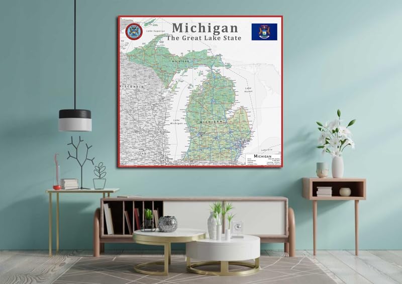 Michigan Physical State Map