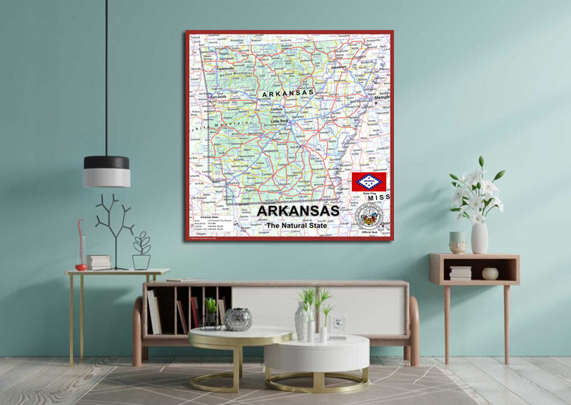 Arkansas Physical State Map