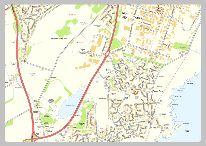 Artery8 Mappa Di Aberdeen 1934 - Città Scozia - Stampa Su Tela Canvas 81x61 Cm - Decorazione Parete