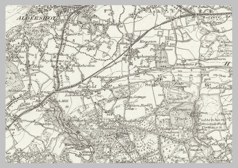 1890 Collection - Aldershot (Windsor) Ordnance Survey Map