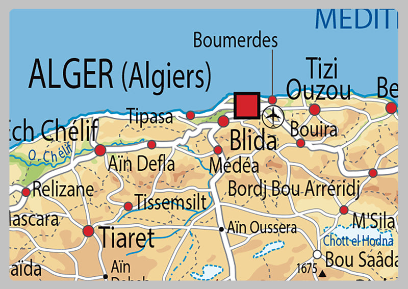 Physical Map of Algeria - The Oxford Collection