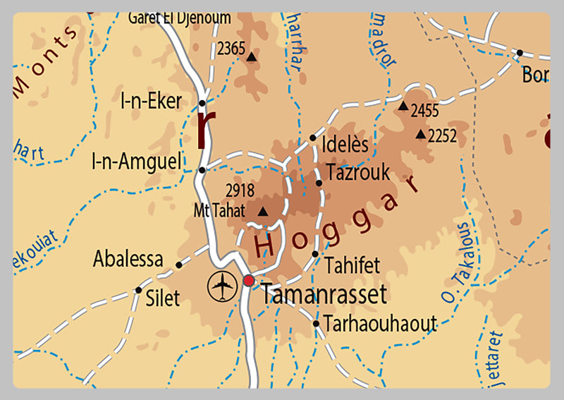 Physical Map of Algeria - The Oxford Collection