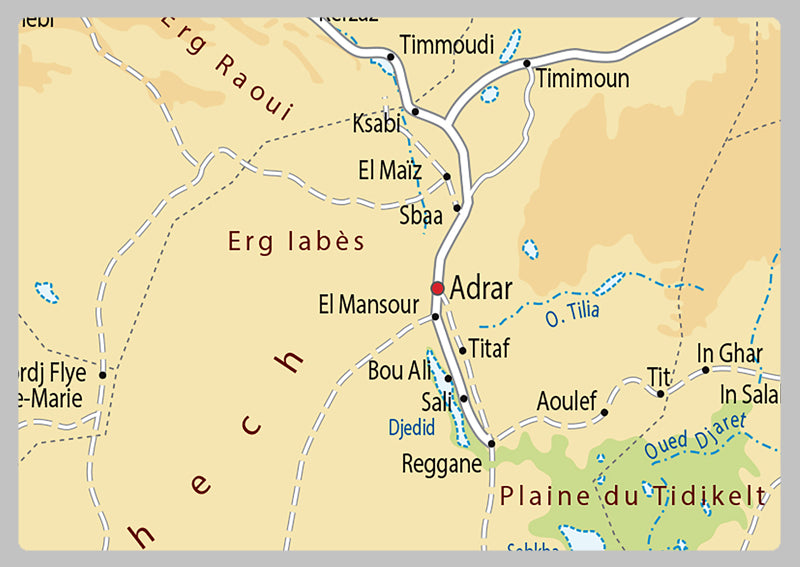 Physical Map of Algeria - The Oxford Collection