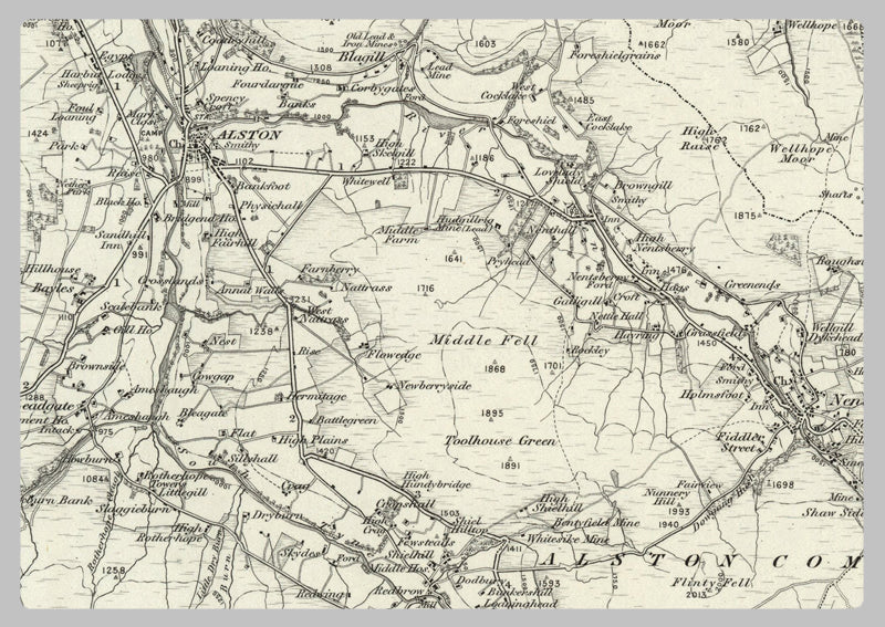 1890 Collection - Alston (Hexham) Ordnance Survey Map