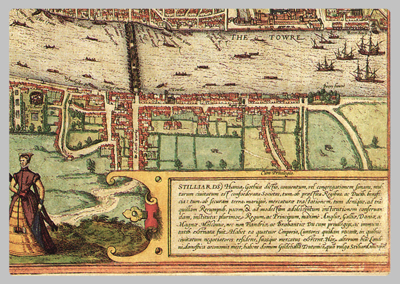 1572 - Map of Elizabethan London by Braun & Hogenberg