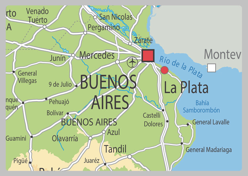 Physical Map of Argentina - The Oxford Collection