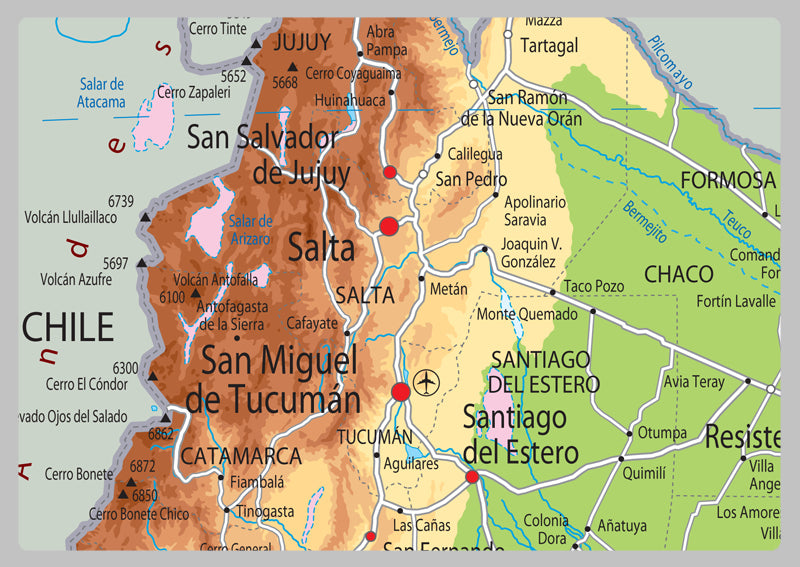 Argentina Physical Map– I Love Maps