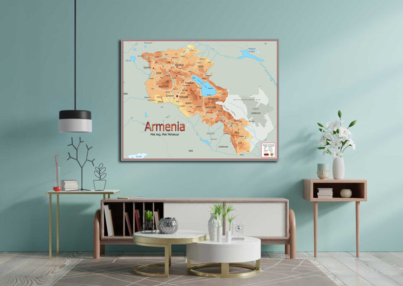 Physical Map of Armenia - The Oxford Collection