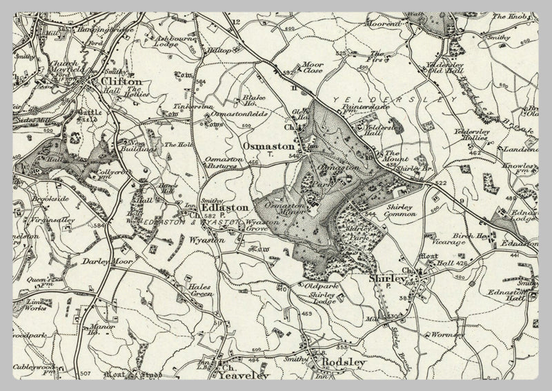 1890 Collection - Ashbourne (Buxton) Ordnance Survey Map