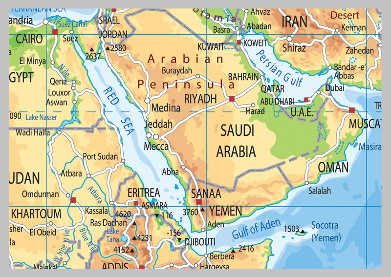 Asia Physical Map