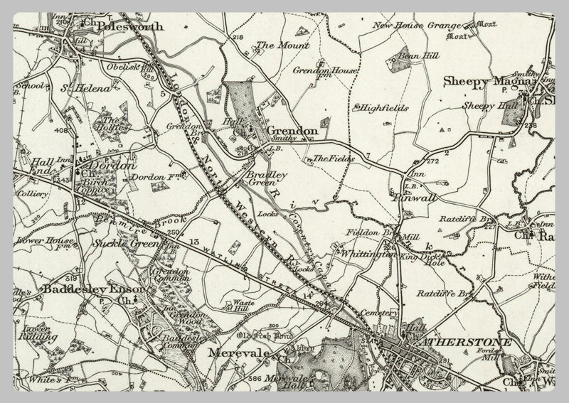 1890 Collection - Atherstone (Loughborough) Ordnance Survey Map