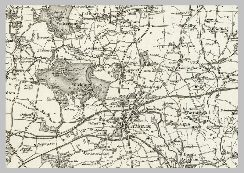 1890 Collection - Aylsham (Cromer) Ordnance Survey Map