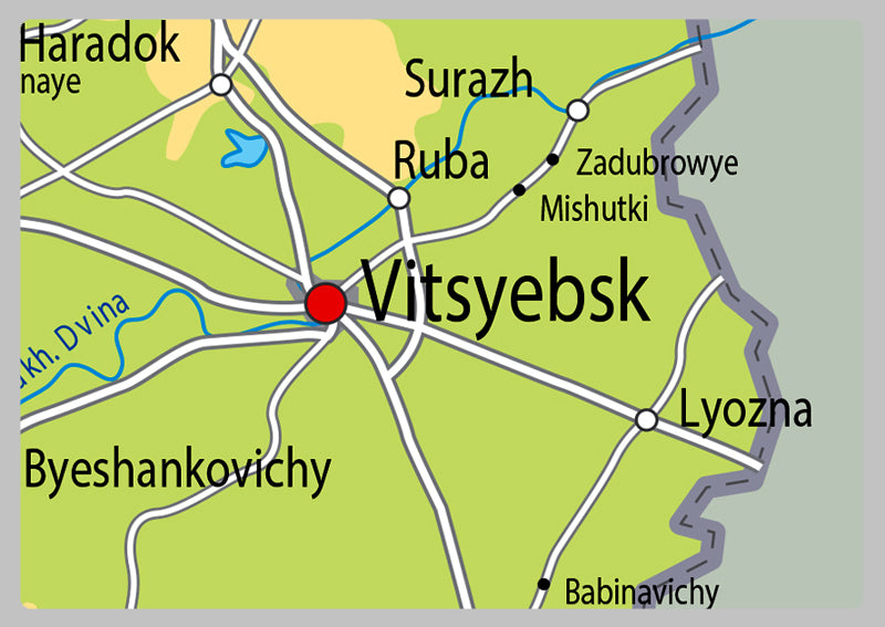 Physical Map of Belarus - The Oxford Collection