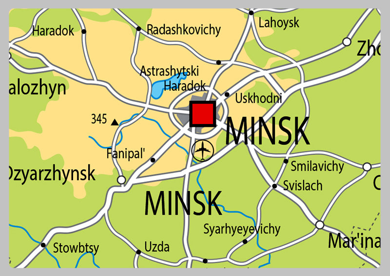 Physical Map of Belarus - The Oxford Collection