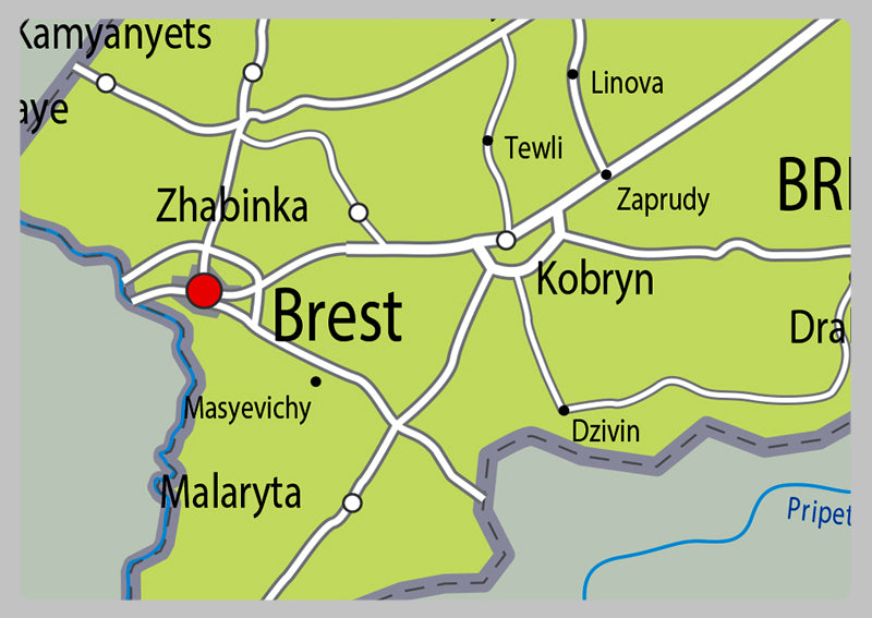 Physical Map of Belarus - The Oxford Collection