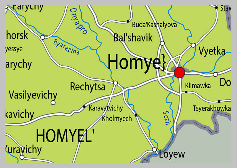 Physical Map of Belarus - The Oxford Collection