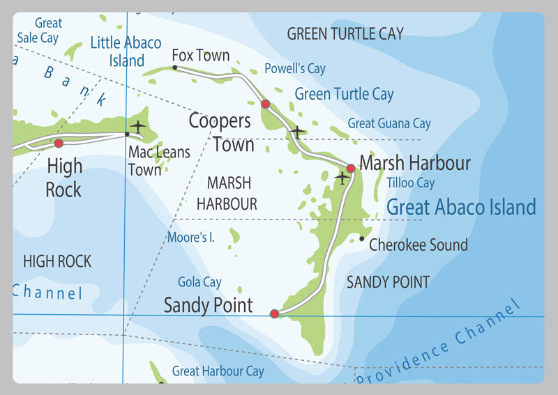 Physical Map of the Bahamas - The Oxford Collection