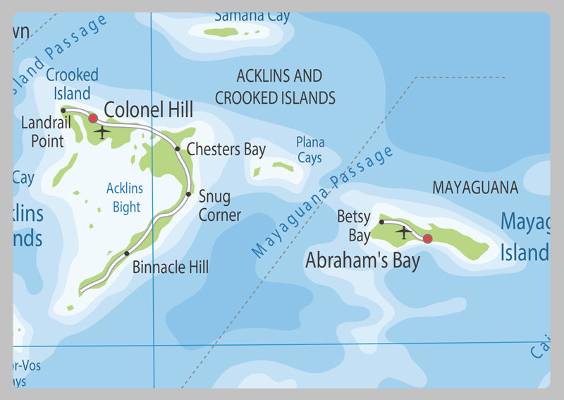 Physical Map of the Bahamas - The Oxford Collection