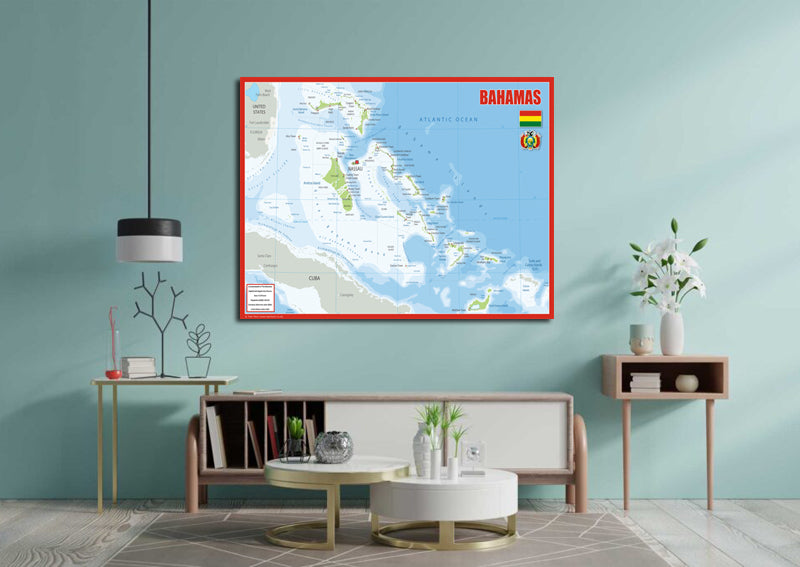Physical Map of the Bahamas - The Oxford Collection