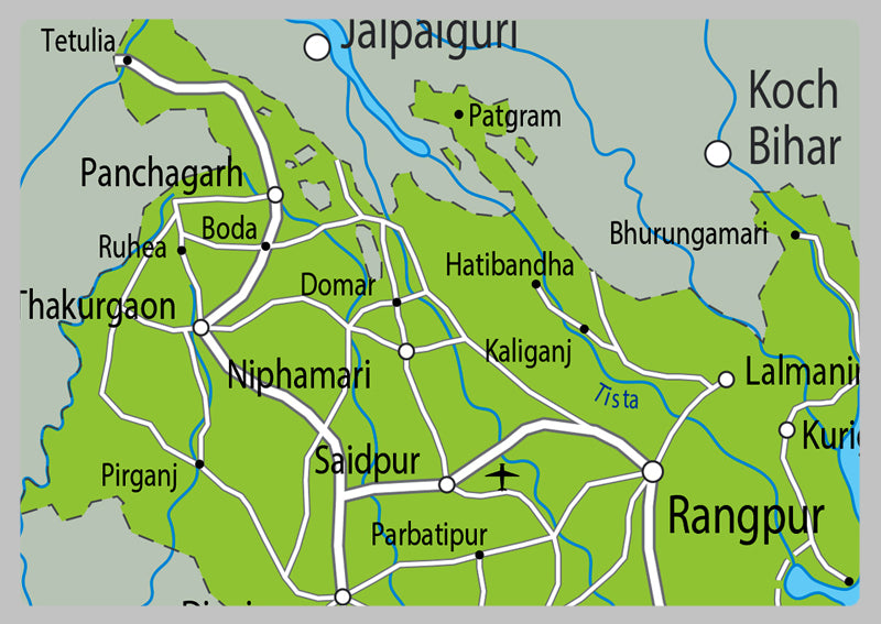 Physical Map of Bangladesh - The Oxford Collection
