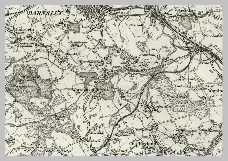 1890 Collection - Barnsley (Wakefield) Ordnance Survey Map