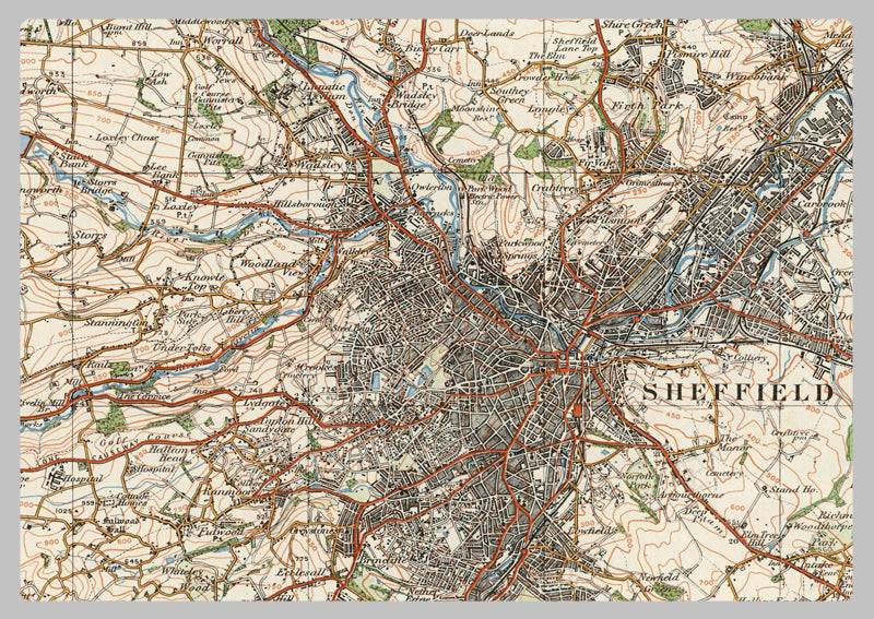 1920 Collection - Barnsley & Sheffield Ordnance Survey Map