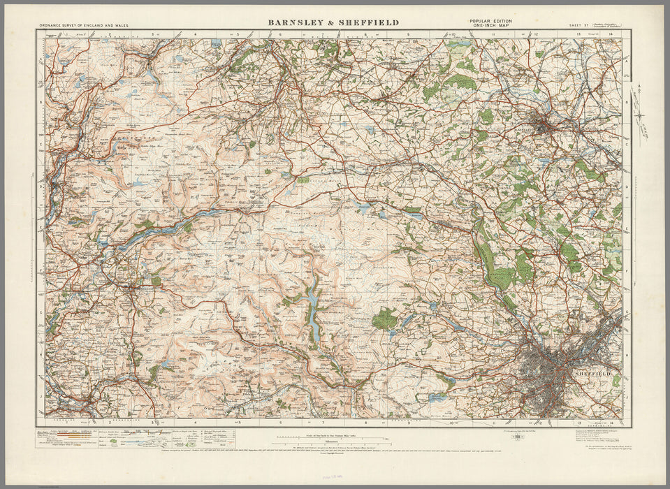 1920 Collection - Barnsley & Sheffield Ordnance Survey Map