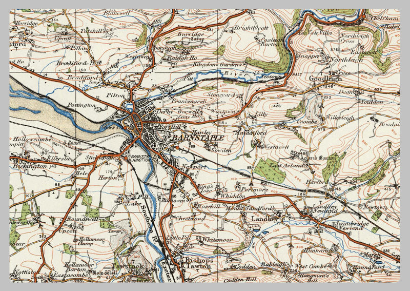 1920 Collection - Barnstaple & Exmoor Ordnance Survey Map