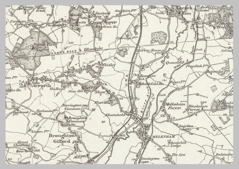 1890 Collection - Bath (Malmesbury) Ordnance Survey Map