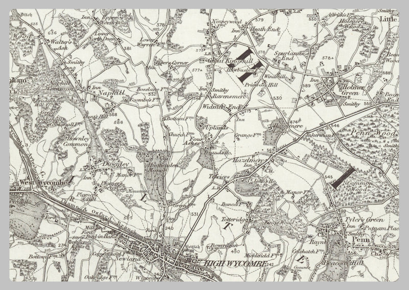 1890 Collection - Beaconsfield (Aylesbury) Ordnance Survey Map