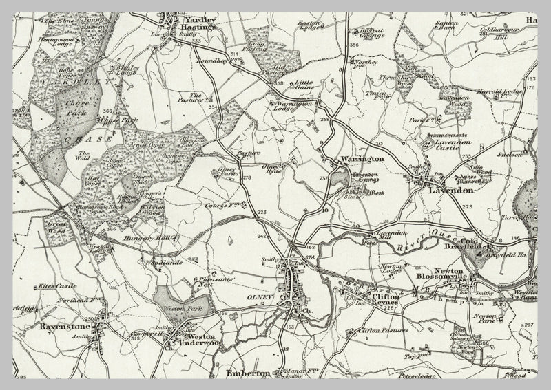 1890 Collection - Bedford (Wellingborough) Ordnance Survey Map