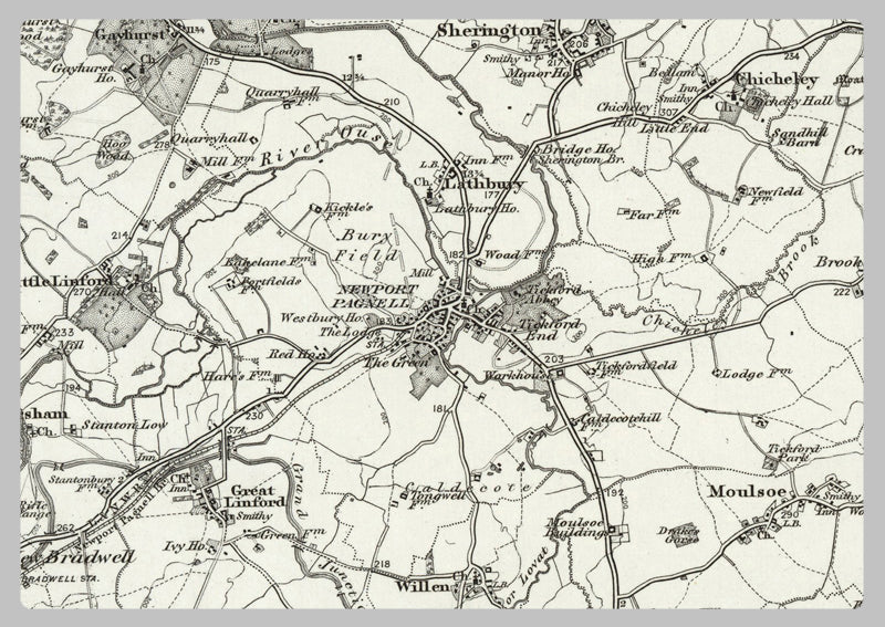 1890 Collection - Bedford (Wellingborough) Ordnance Survey Map