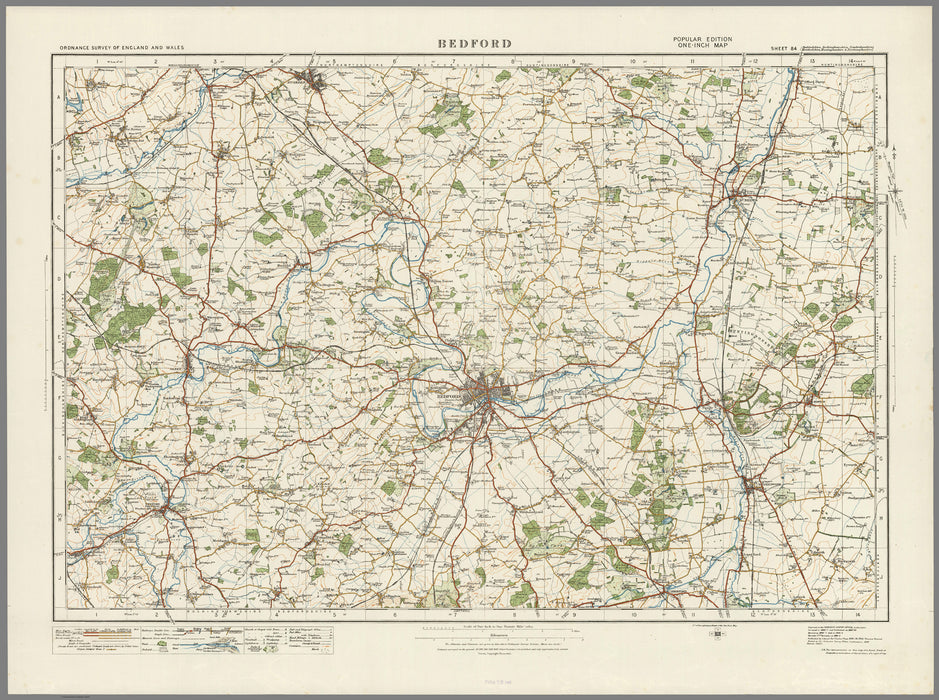 1920 Collection - Bedford Ordnance Survey Map